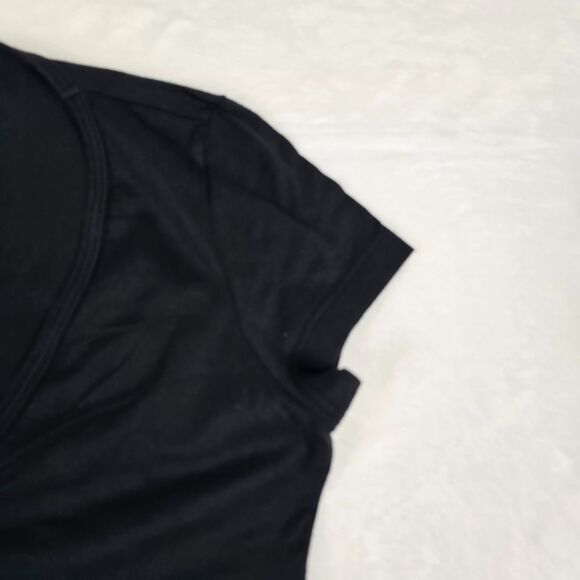 AG Adriano Goldschmied Women’s Deep V-Neck Cotton Short Sleeve Tee Black Small - Picture 3 of 10